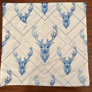 Deer Stag Elk Christmas Soft Plush Throw Pillow Cover Winter Holiday Chinoiserie